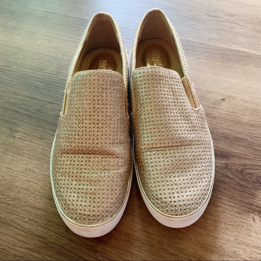 Michael Kors Slip On Gold Sparkle Shoes